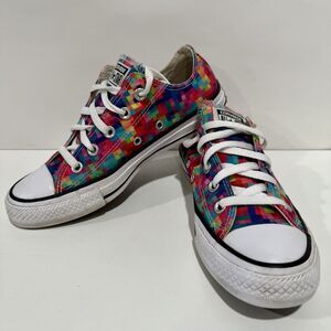 Converse Chuck Taylor Pixel Shoes  W6/M4 Pink Blue White Canvas Lace Up Sneakers